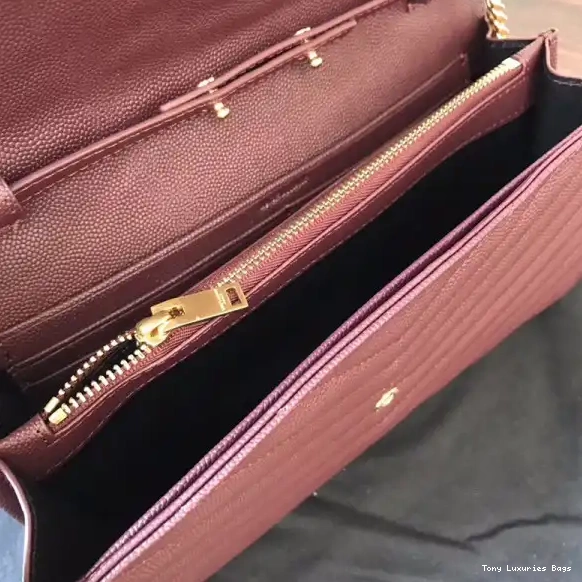 Tony Luxuries MATELASSÉ YSL CHAIN CASSANDRE WALLET 0701